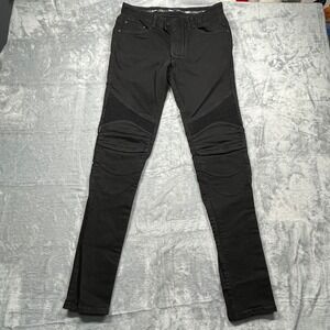 UglyBros Featherbed Motorcycle Riding Pants Mens Black Slim Biker Moto Size 30